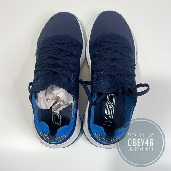 Under Armour Curry 4 Low Deep Navy Blue/White Sample 3021707-406 Size 9.5